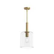 Reines Clear Glass Mini Pendant in Brushed Gold