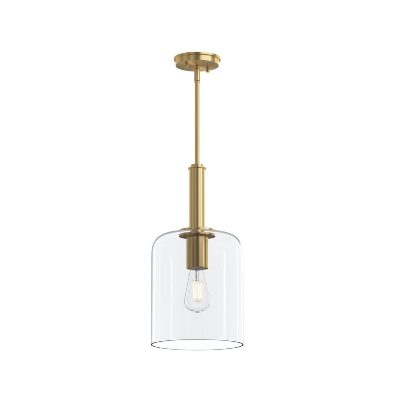 Reines Clear Glass Mini Pendant in Brushed Gold