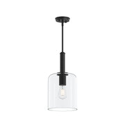 Reines Clear Glass Mini Pendant in Matte Black