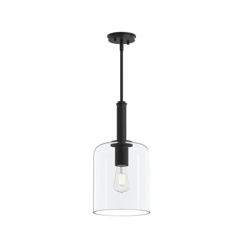 Reines Clear Glass Mini Pendant in Matte Black