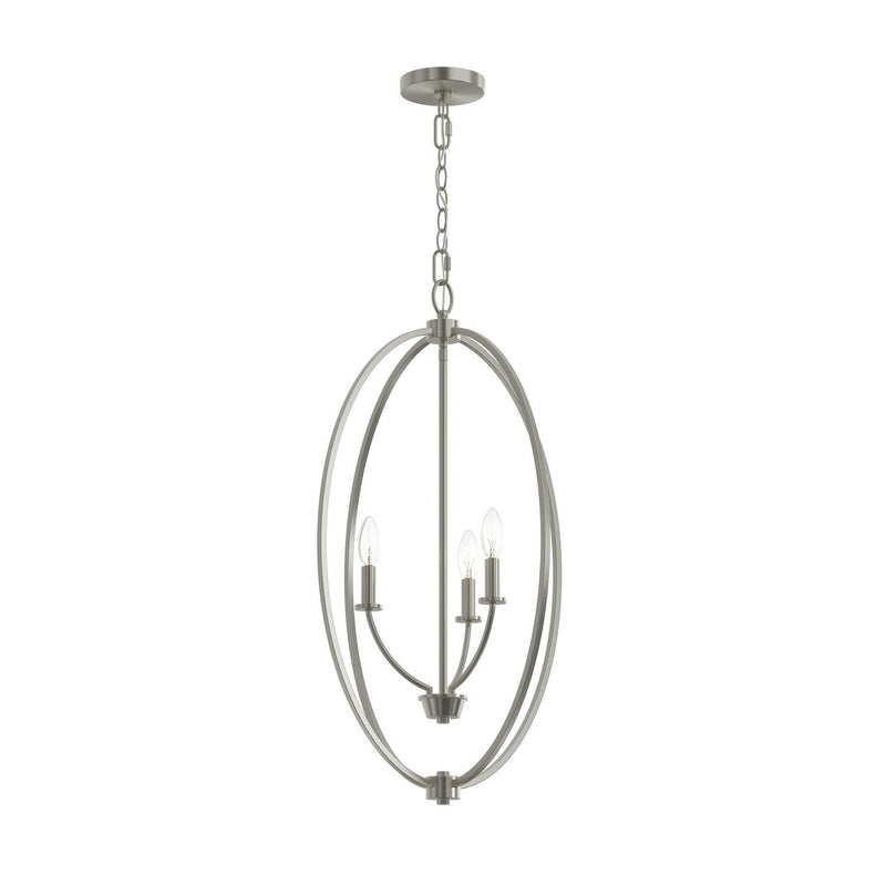 Jheni 3-Light Candle Cage Pendant in Brushed Nickel