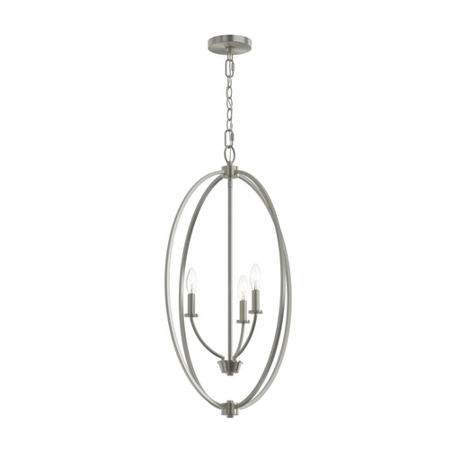 Jheni 3-Light Candle Cage Pendant in Brushed Nickel