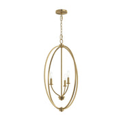 Jheni 3-Light Candle Cage Pendant in Brushed Gold