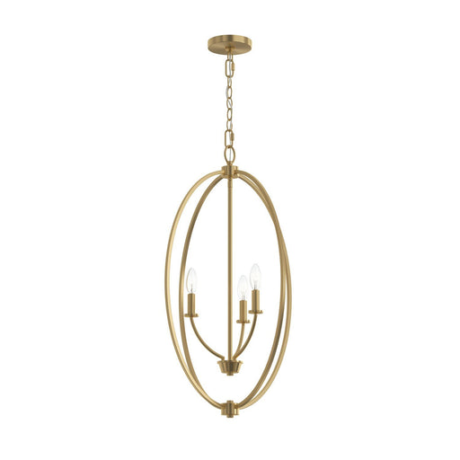 Jheni 3-Light Candle Cage Pendant in Brushed Gold