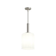 Reines Opal Glass Mini Pendant in Brushed Nickel