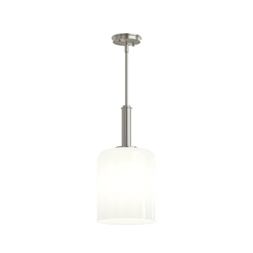Reines Opal Glass Mini Pendant in Brushed Nickel