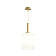 Reines Opal Glass Mini Pendant in Brushed Gold
