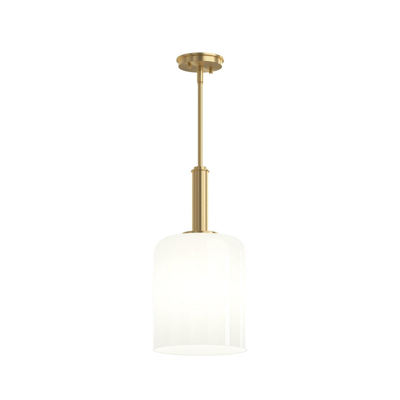 Reines Opal Glass Mini Pendant in Brushed Gold