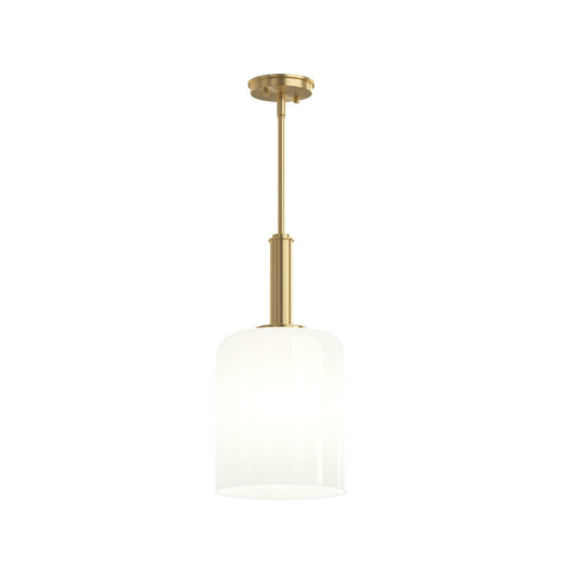 Reines Opal Glass Mini Pendant in Brushed Gold