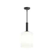 Reines Opal Glass Mini Pendant in Matte Black