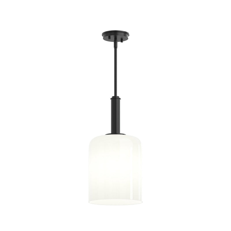Reines Opal Glass Mini Pendant in Matte Black