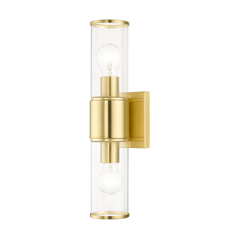 Quincy 2-Light ADA Bath Vanity Light in Satin Brass