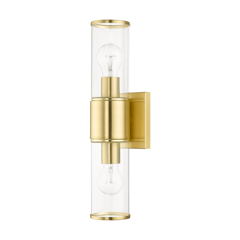 Quincy 2-Light ADA Bath Vanity Light in Satin Brass