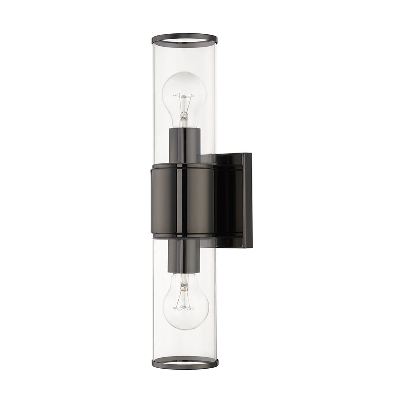 Quincy 2-Light ADA Bath Vanity Light in Black Chrome