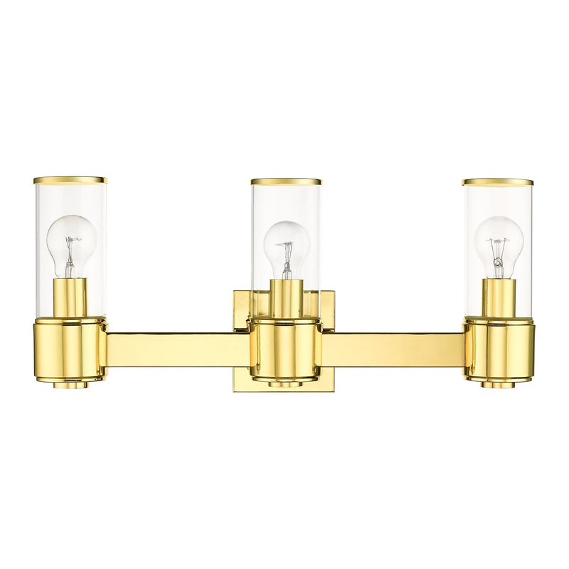 Quincy 3-Light ADA Bath Vanity Light in Polished Brass
