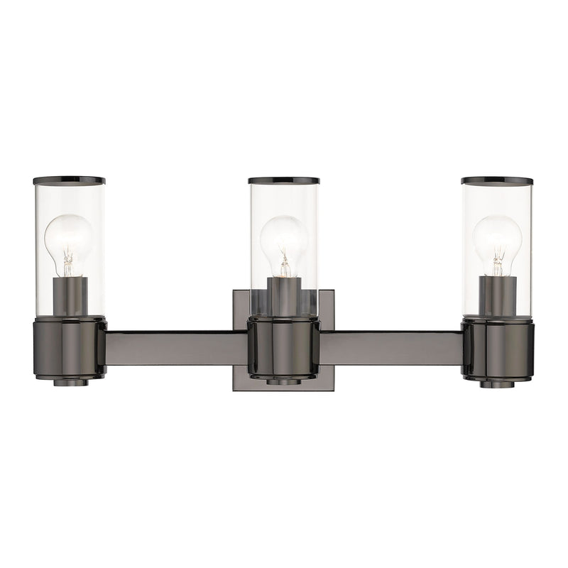 Quincy 3-Light ADA Bath Vanity Light in Black Chrome
