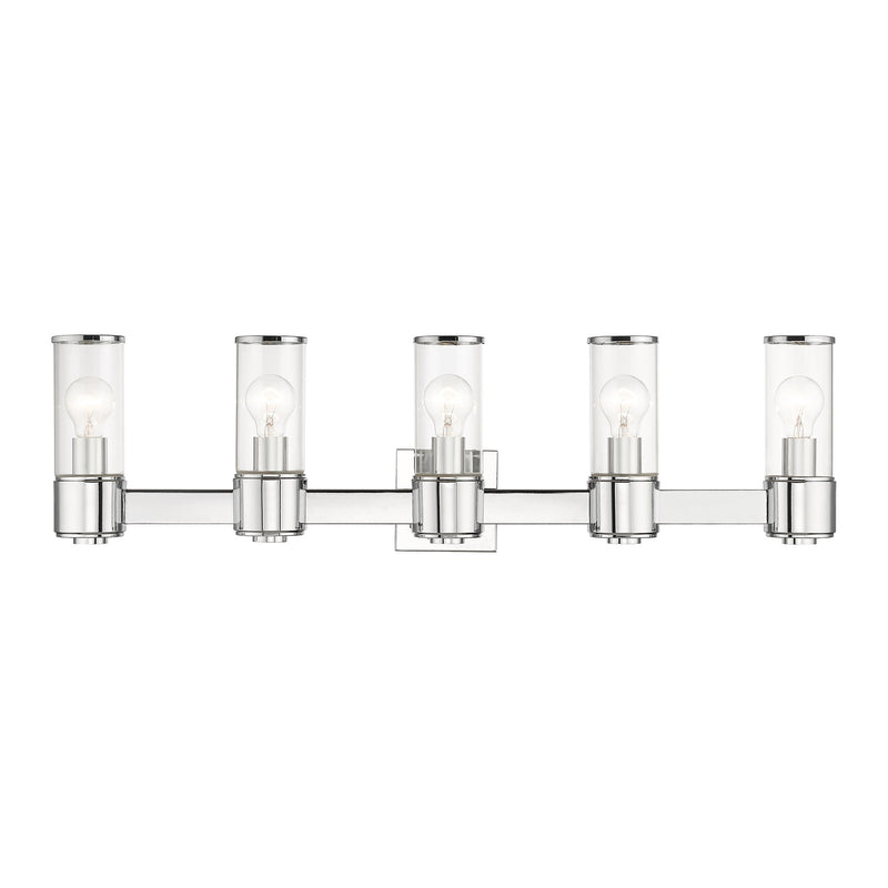 Quincy 5-Light Large ADA Bath Vanity Light in Polished Chrome