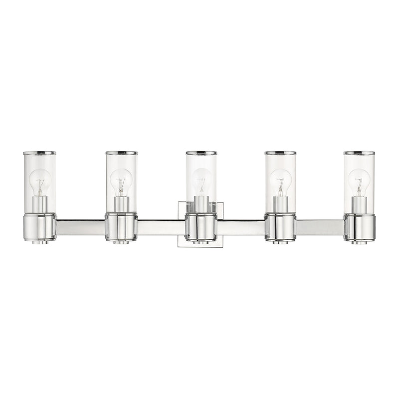 Quincy 5-Light Large ADA Bath Vanity Light in Polished Chrome