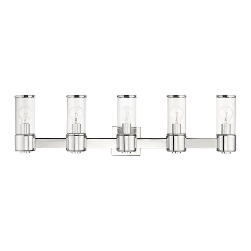 Quincy 5-Light Large ADA Bath Vanity Light in Polished Chrome