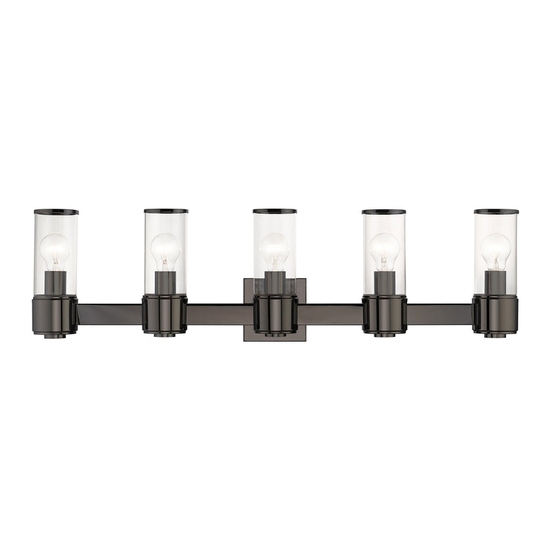 Quincy 5-Light Large ADA Bath Vanity Light in Black Chrome