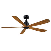 Kute5 52" Ceiling Fan in Black / Koa Blades