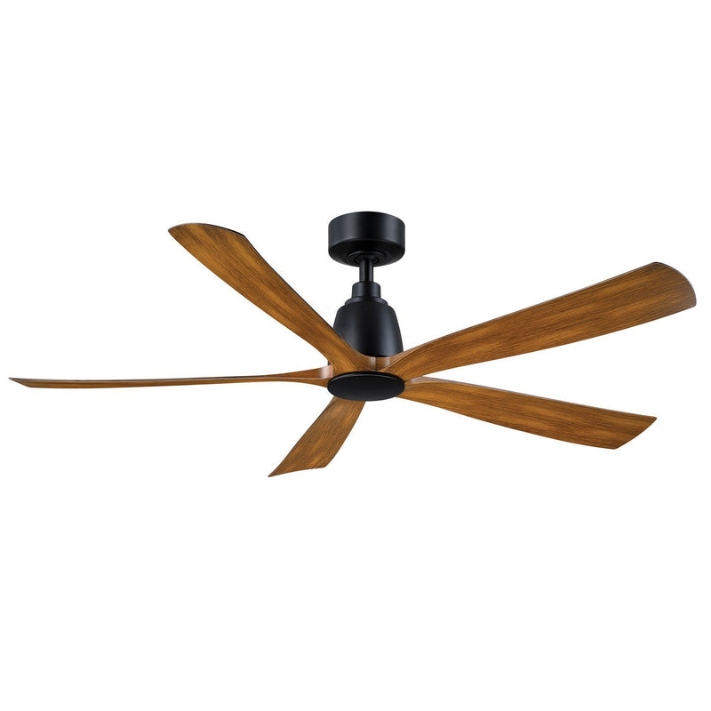 Kute5 52" Ceiling Fan in Black / Koa Blades