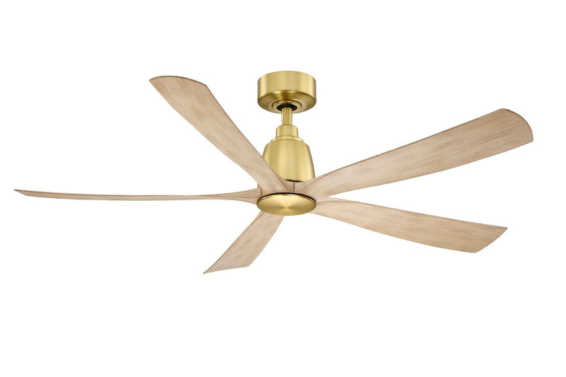 Kute5 52" Ceiling Fan in Brushed Satin Brass / Natural Blades