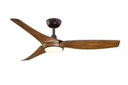 Lizza 56" Ceiling Fan with LED Light in Dark Bronze / Koa Blades
