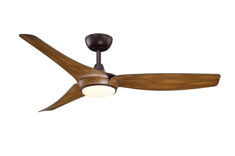 Lizza 56" Ceiling Fan with LED Light in Dark Bronze / Koa Blades