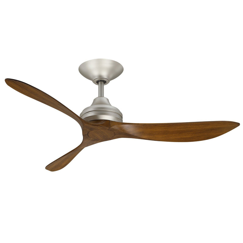 Aviara Coastal 52" Outdoor Ceiling Fan in Brushed Nickel / Koa Blades