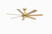 Pendry 56" Ceiling Fan in Brushed Satin Brass / Natural Blades