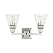 Mission 2-Light Bath Vanity Light in Polished Chrome