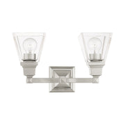 Mission 2-Light Bath Vanity Light in Brushed Nickel