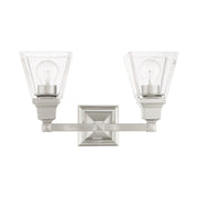 Mission 2-Light Bath Vanity Light in Brushed Nickel