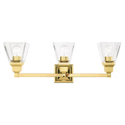 Mission 3-Light Bath Vanity Light in Polished Brass