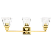 Mission 3-Light Bath Vanity Light in Polished Brass