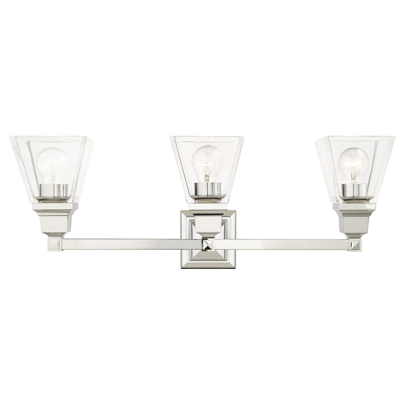 Mission 3-Light Bath Vanity Light in Polished Chrome