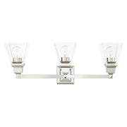 Mission 3-Light Bath Vanity Light in Polished Chrome