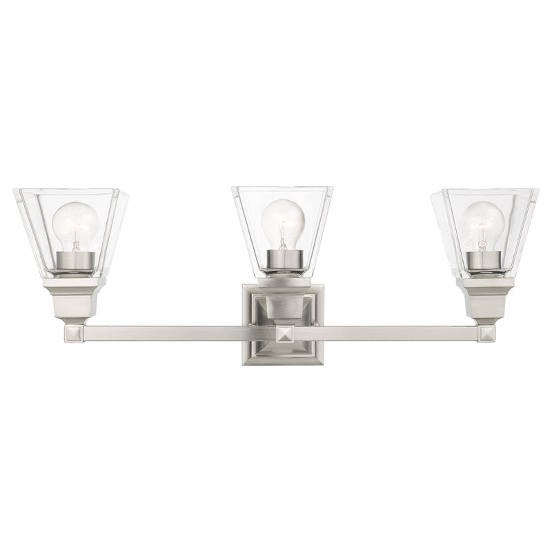 Mission 3-Light Bath Vanity Light in Brushed Nickel