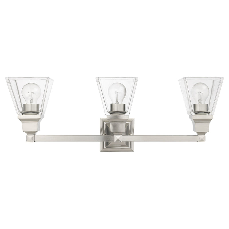 Mission 3-Light Bath Vanity Light in Brushed Nickel