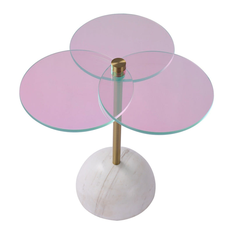 Petali Accent Table in Natural Brass