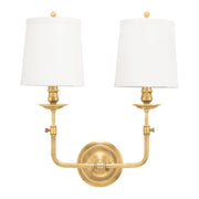 Logan 2-Light Wall Sconce in Aged Brass