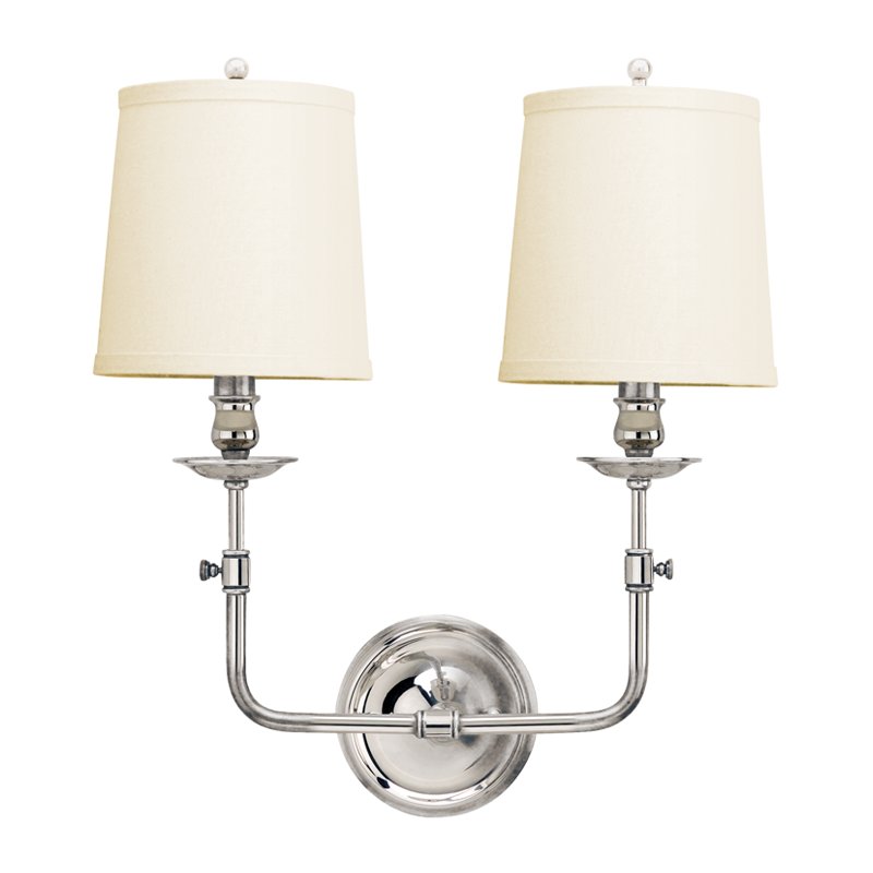 Logan 2-Light Wall Sconce in Polished Nickel