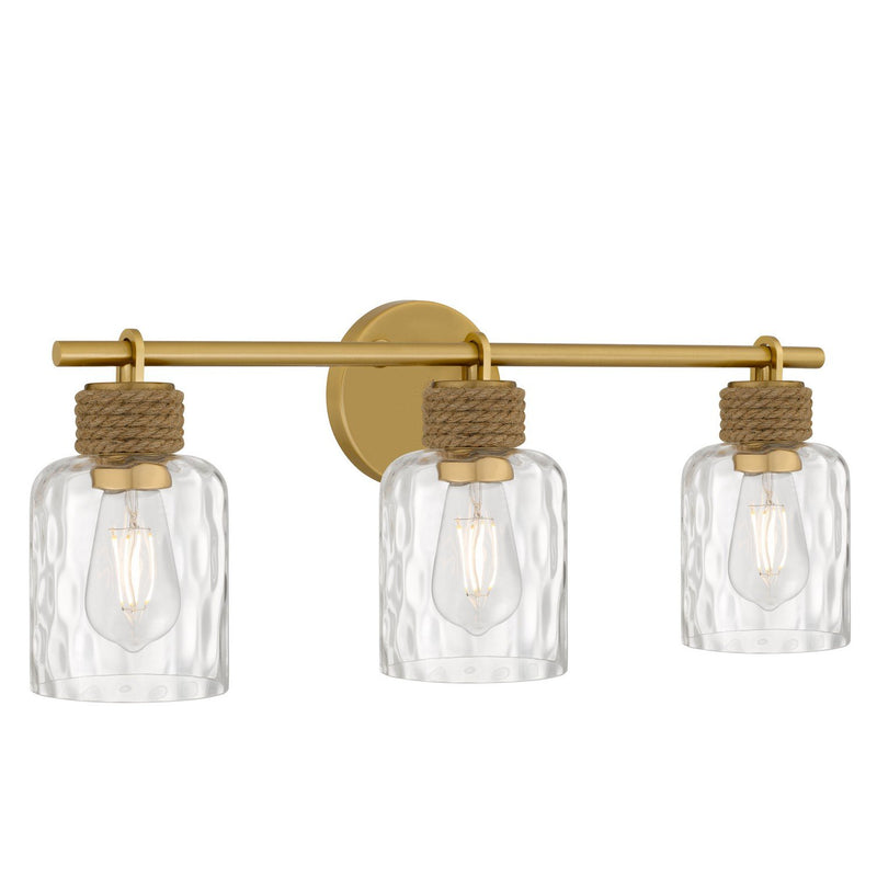 Baltic 3-Light Bath Vanity Light in Brushed Gold