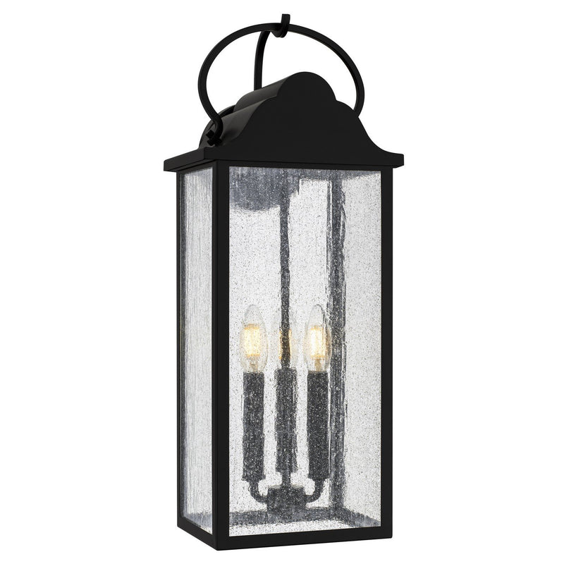 Damian 3-Light Outdoor Wall Lantern in Matte Black