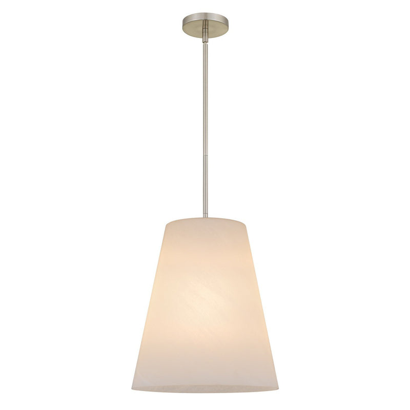 Peregrine Alabaster Glass Pendant in Brushed Nickel