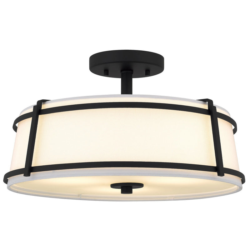 Sloane 3-Light Semi-Flush Mount in Matte Black