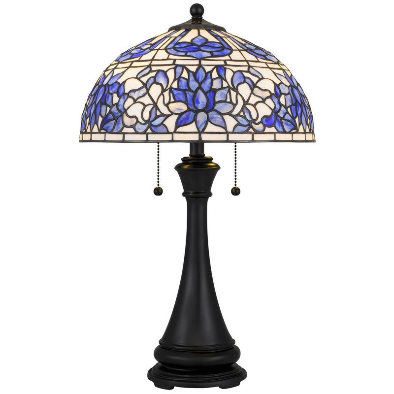 Wisteria Bloom 2-Light Table Lamp in Matte Black