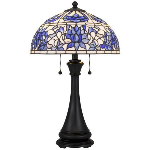Wisteria Bloom 2-Light Table Lamp in Matte Black