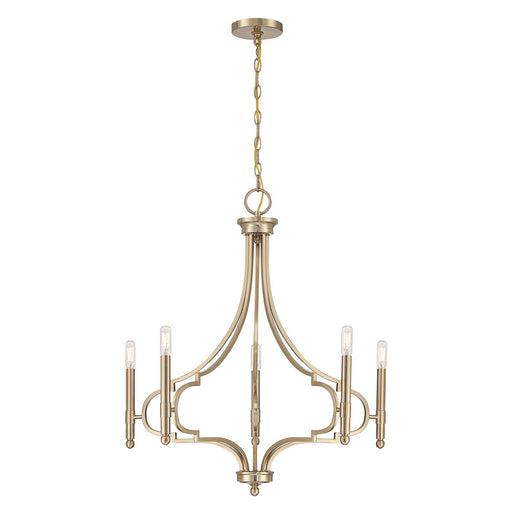 Woodlawn 5-Light Chandelier in Noble Brass
